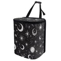 Moon and Star Car Trash Can with Lid - Leak Proof Car Trash Bag Hanging Waterproof Garbage Can - Multipurpose Storage Container for Back Seat Road Trip, Black