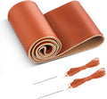 BELINOUS Universal Leather Car Steering Wheel Cover, Stitch On Wrap (Size M5, Brown)