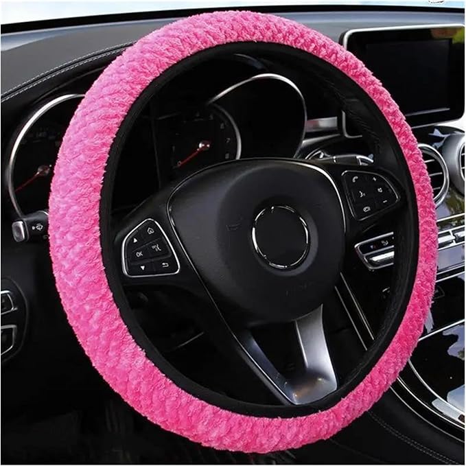 Car Accessories Steering Wheel Cover Non-Slip Fashionable Winter Little Velvet Without Inner Ring Plush Car Wheel Cover (Color : 8)