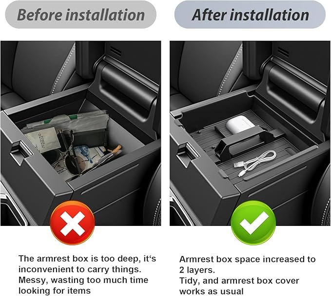SKTU 2Pcs 2025 2026 4Runner Center Console Organizer for 2025 2026 Toyota 4Runner Cup Holder & Console Organizer Toyota 4Runner 2025 2026 Accessories Durable Console Tray Cup Holder