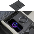 Center Console Mat Compatible with 2024-2025 Hyundai Santa Fe Interior Wireless Charging Mat Center Console Anti-Slip Protector Pad Silicone for 2024 Santa Fe Accessories