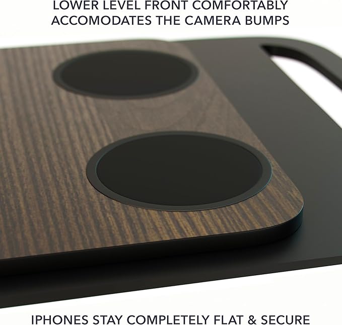 TWRAPS Dual Wireless Phone Charger for Rivian R1S & R1T, Magnetic Charging Pad, Compatible with MagSafe iPhone 17 Pro Max, 2021-2026 Center Console Mount Dock Accessories (Brown Ash Wood Skin)