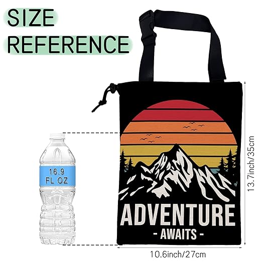 NHNXHWIA Adventure Mountain Car Trash Bag,Hanging Drawstring Car Garbage Bag,Waterproof Canvas Car Back Seat Organizer with Adjustable Buckle,for Vehicles,SUVs,Camping,Road Trips