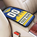 Custom Los Angeles R Car Armrest Covers Personalized Football Style with Name Number Customized Auto Center Console Pad Car Handrail Box Cushion for Most Vehicle Decor Accessories, Fans Gift