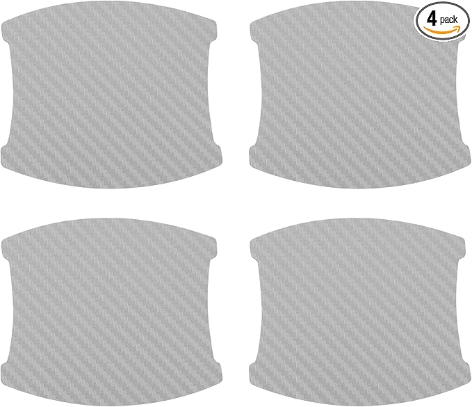 3D Car Door Handle Scratch Protector, 84x94mm Removable Magnetic Car Door Handle Protective Film Silver Tone, 4 Pcs