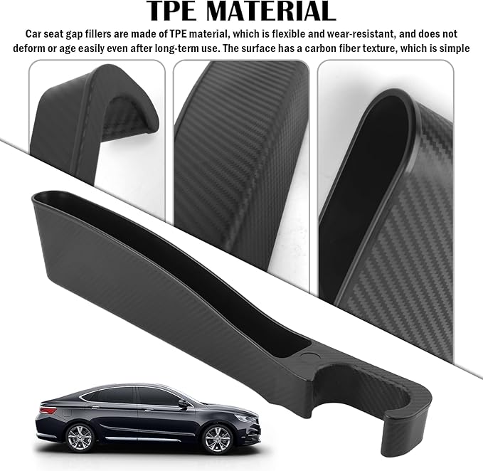 2 Pack Car Seat Gap Filler Organizer with Cars Interior Brush,Anti-Drop Car Seat Gap Plug with Storage Slot for Phone/Keys,Universal in Between Cars Seats Catcher Fit 1.57-1.96"