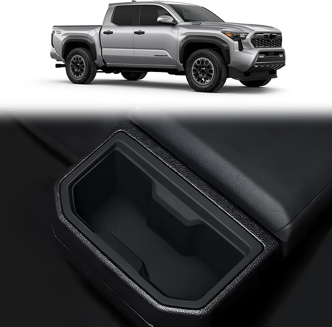 Silicone Coaster Suitable for 2024 2025 2026 Toyota Tacoma Rear Storage Silicone Cover Interior Upgrade and Modification Accessories (Rear Silicone Coaster)