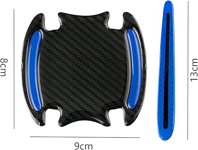 Car Door Protector-Door Handle Shielding Film, Door Dampening Pads, and Door Corner Guards for All Car Models - Noise Reduction & Anti-Scratch Solution (Blue)