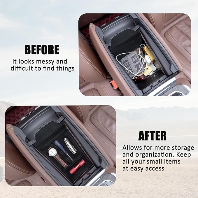 JKCOVER Center Console Wireless Charging Protective Mat and Flocking Material Center Console Organizer Tray Compatible with BMW X5 G05 X7 G07 (2019-2025) and BMW X6 G06 (2020-2025)