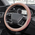 Car Steering Wheel Cover, Steering Wheel Accessories, Universal 15 Inch Microfiber Breathable LCE Silk, Car Accessories Breathable Anti-Slip Protector Universal for SUV Sedan Truck (Pink)