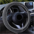 Augeny Fuzzy Car Steering Wheel Cover, Anti-Slip Soft Plush Steering Wheel Protector, 15 Inch Elastic Wheel Covers, Universal Vehicle Interior Winter Warm Accessories for Men Women (Gray)