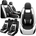 Car Seat Covers Fit for Chevy Trax 2015-2025, Side Airbag Compatibility, 3D Lumbar Support and Seamless Fit, Easy to Clean Sports Seat CoverFull Set, Black White
