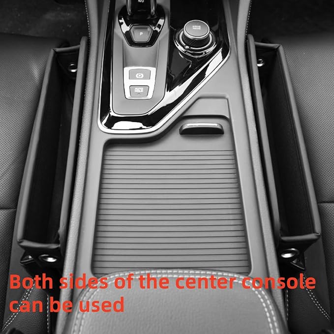 AutoCabins 2 Pack Premium Car Seat Gap Filler Organizer - Universal Storage Box with Card Slots for Phones/Keys/Glasses, Fits Cars, SUVs & Trucks (Coffee-colored)