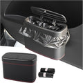 Push-Top Car Trash Can with Lid and Hanging Clip,Small Leather Car Garbage Can with 30 Trash Bags,Multi-Purpose Leakproof Cars Trashes Bin Cars Accessories for SUV,Truck,Auto