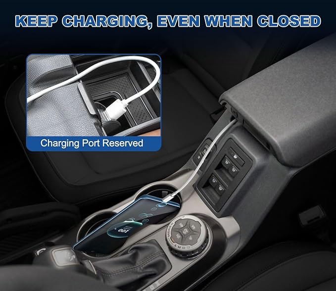 2026 Upgrade Center Console Organizer fit for 2025 2026 Ford Bronco 4 Door Full Size Bronco Center Console Storage for Ford Bronco 2025 2026 Storage Accessories|Not for 2 Dooor/Manual/Sport Model|