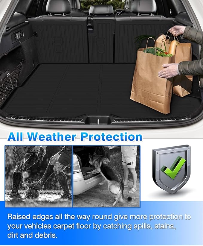Floor Mats Fit for Benz GLC | GLC 300 | GLC 350e | GLC 43 AMG 2023-2025 2026 (5 Seating), All Weath Cargo Liner w/Backrest Mat for GLC Accessories (Not for Coupe)