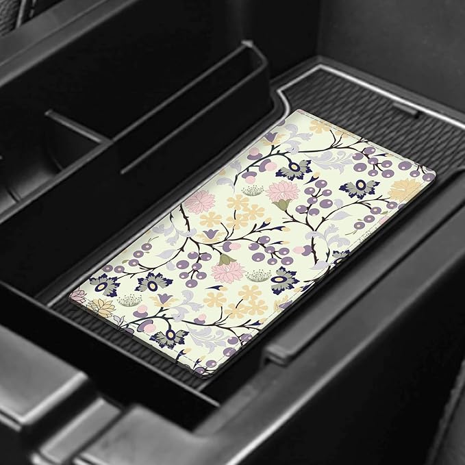 ADUQLZUX Leather Car Registration and Insurance Card Holder, Cute Car Accessories Vehicle Glove Box Car Organizer for Documents, Cards, License Luxury Boho Leaf