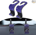 2PCS Car Seat Hooks, Purse Hook for Car, Crystal Rhinestone Vehicle Backseat Purse Holder, Auto Accessories Diamond Auto Seatback Storage Organizer Hanger for Handbag Clothes Purse (Blue)