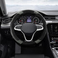 Car Steering Wheel Cover, Steering Wheel Protector, Universal 14.5-15 Inch Microfiber Leather Breathable Auto Steering Wheel Covers, Carbon Fiber Steering Wheel Cover for Women Men (Gray)