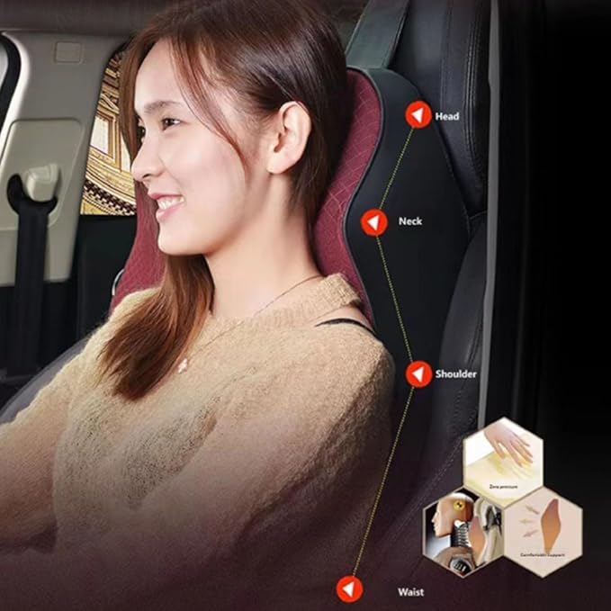 Car Headrest and Lumbar Support Pillow for Honda Civic 2012-2026 Seat Back Cushion Neck Pillow Driving Support Cushion Interior Accessories,1 Lumbar Support-Brown Style