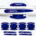8PCS Car Door Handle Scratch Protectors, 3D Patterned Carbon Fiber-Marking，Anti Scratch,Universal for Most Cars (Blue)