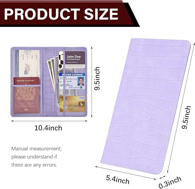 Car Registration and Insurance Holder, Purple Vehicle Glove Box Car Organizer with Magnetic Closure for Documents, Cards, License Car Organization, 1 Pack
