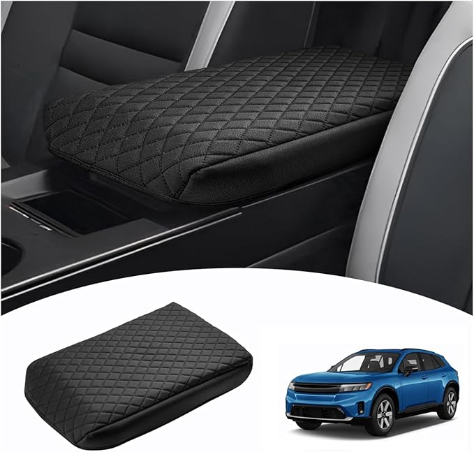 Shademax Custom for 2024 2025 2026 Honda Prologue Center Console Cover Armrest Cover for Honda Prologue Accessories Arm Rest Cushion Pad Leather Middle Console Cover Armrest Seat Box Protector Black