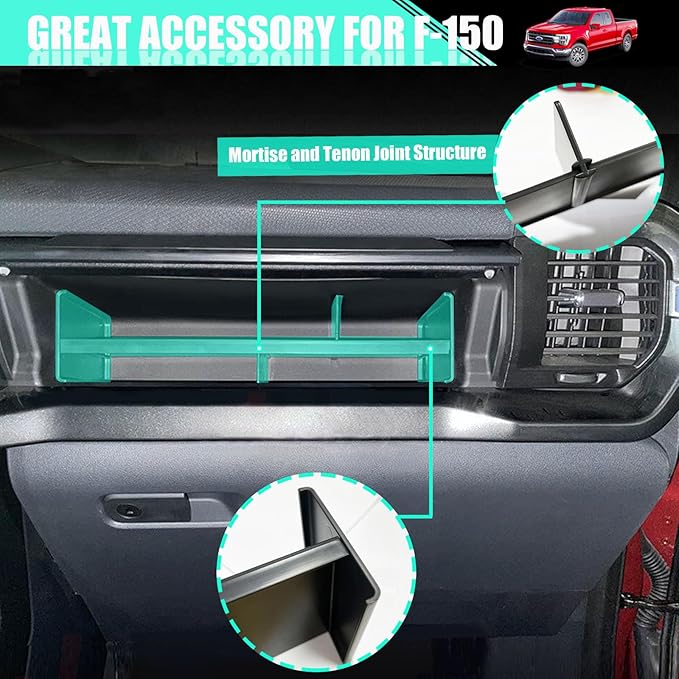 Compatible with Glove Box Organizer 2021 2022 2023 2024 Ford F150 Accessories - Center Console Organizer Internal Storage Divider Partition Insert Box ABS Secondary Storage for F150(Up)