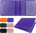 LumiMokki Car Registration and Insurance Holder, Leather Registration and Insurance Card Holder, Vehicle Glove Box Organizer - For Documents, Cards, License (Purple)