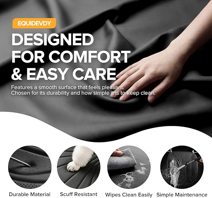 EQUIDEVDY 2 Pack Leather Bottom Car Seat Covers,Front Seat Covers for Cars,Driver Car Seat Cover,Luxury Faux Leather Seat Protectors,Full Wrap,Waterproof,for Most Vehicles,Sedan,SUV,Truck (Black)