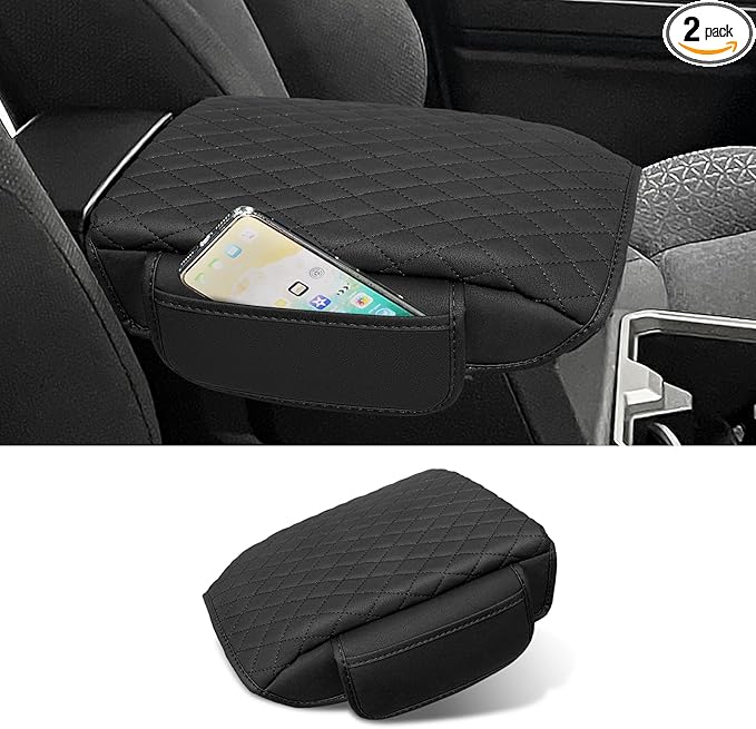 Custom for Center Console Cover 2025 2026 Toyota 4runner Armrest Cover Accessories PU Leather Armrest Seat Box Cover Protector with Pockets Storage Bag
