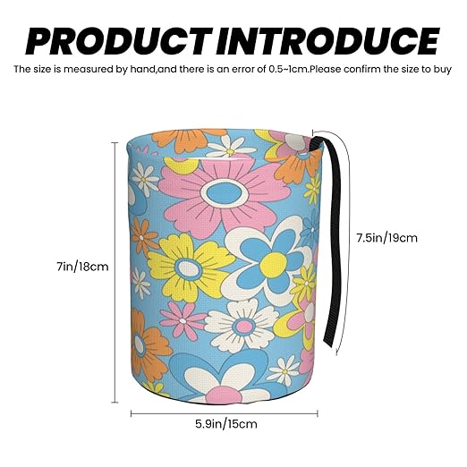 YANGDADA Retro Flowers Car Trash Can Small Portable Car Garbage Bag for Back Front Seat RV's Camping Accessories