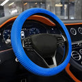 Wuyaoyao Car Steering Wheel Cover, Anti-Slip Silicone Steering Wheel Cover Protector, Non-Slip Massage Grip Auto Wheel Cover Fits 14-15 Inch, Universal Interior Car Accessories (Dark Blue)