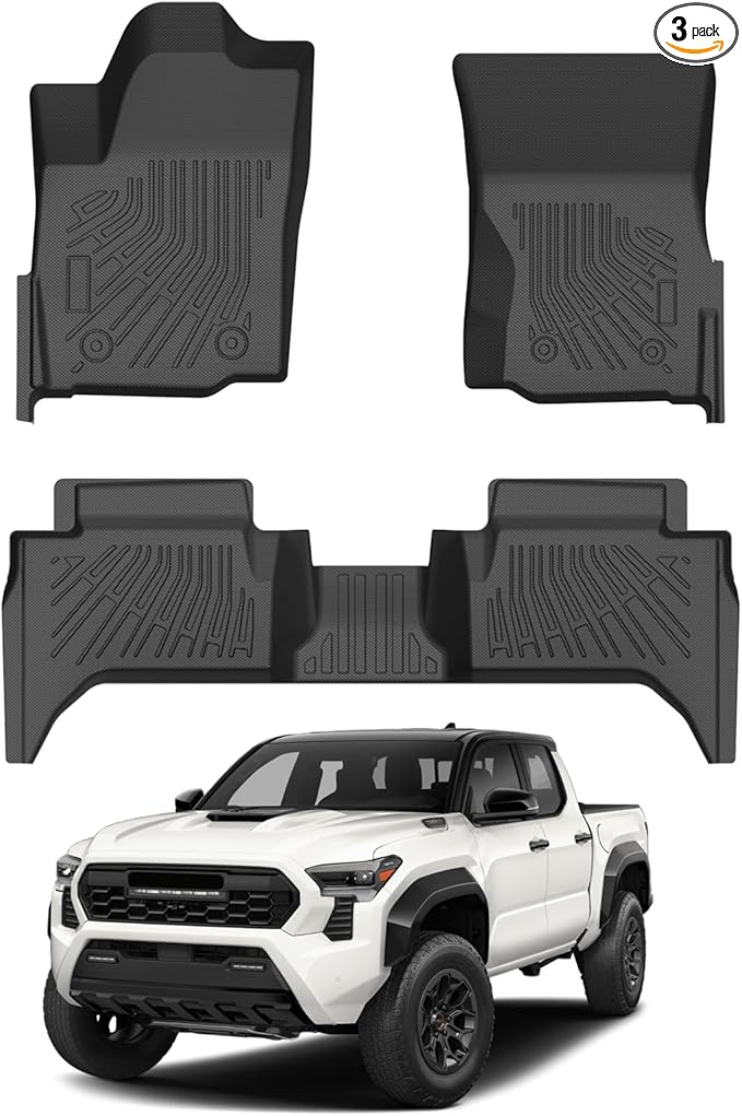 Cartist Floor Mats for Toyota Tacoma 2024-2026 (Only Fit Hybrid) Double Cab, All Weather Floor Liners for Tacoma Accessories, Heavy Duty TPE Car Mats, Car Accessories