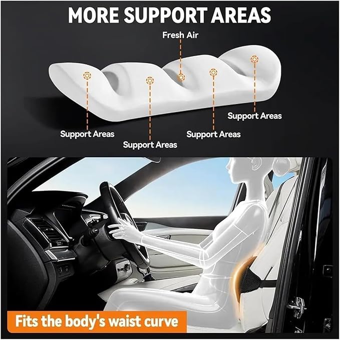 1 Piece Automotive Seat Lumbar Support Pillow for Honda HR-V 2016-2022, Driving Lower Back Cushion Ergonomic Orthopedic Posture Rest