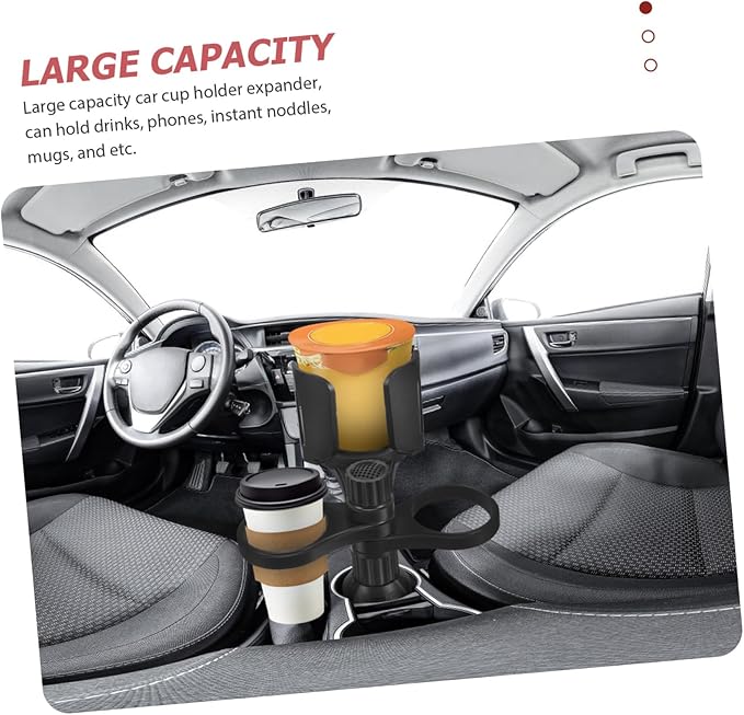 Cabilock Rotating Car Cup Holder Expander Storage Adjustable Drink Holder for Travel Compatible Most Vehicle Types