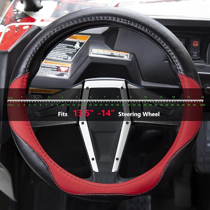 SHEJISI UTV Boat Steering Cover, 13.5"-14" Universal for Club Car DS, Yamaha & More - Non-Slip, Comfortable (Fashion)