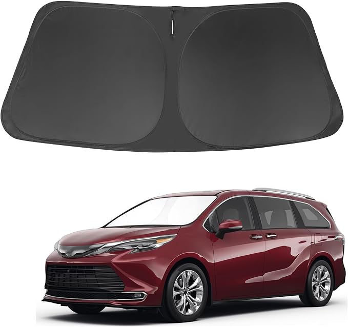 Windshield Sun Shade Fit for 2021 2022 2023 2024 2025 2026 Toyota Sienna Mini Van Accessories Front Window Sunshade Keep Your Car Cooler
