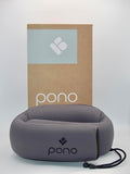 Pono Neck Cradle Travel Pillow (Patented): Memory Foam, Ergonomic 360° Adjustable Support, Prevents Head Nods. Infinity Shape Fits All Adults. Foldable Design for Easy Portability (Twilight Slate)