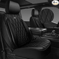 CAR PASS Thick Foam 3D Air Mesh Leather Car Seat Covers Front Seats Only, Luxury Breathable Premuim PU Leather Two Front Seat Covers,Airbag Compatible Universal Fit for 95% Sedan Van Truck SUV, Black