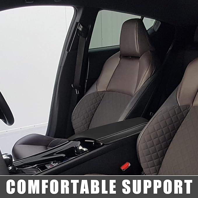 Car Center Console Pad Waterproof Armrest Seat Box Cover Protector for Toyota C-HR 2016 2017 2018 2019 2020 2021 2022 Black White