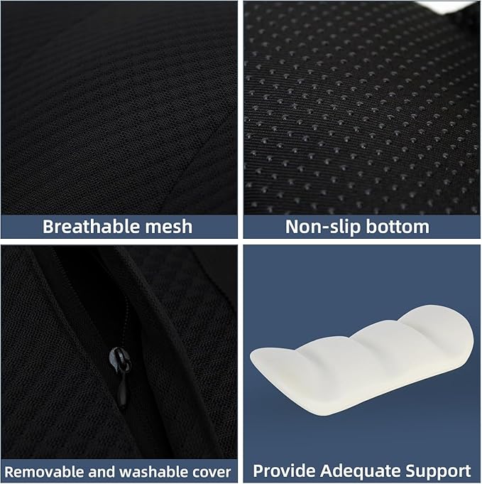 1 Piece Automotive Seat Lumbar Support Pillow for Audi Q3 2019-2025 2026, Driving Lower Back Cushion Ergonomic Orthopedic Posture Rest