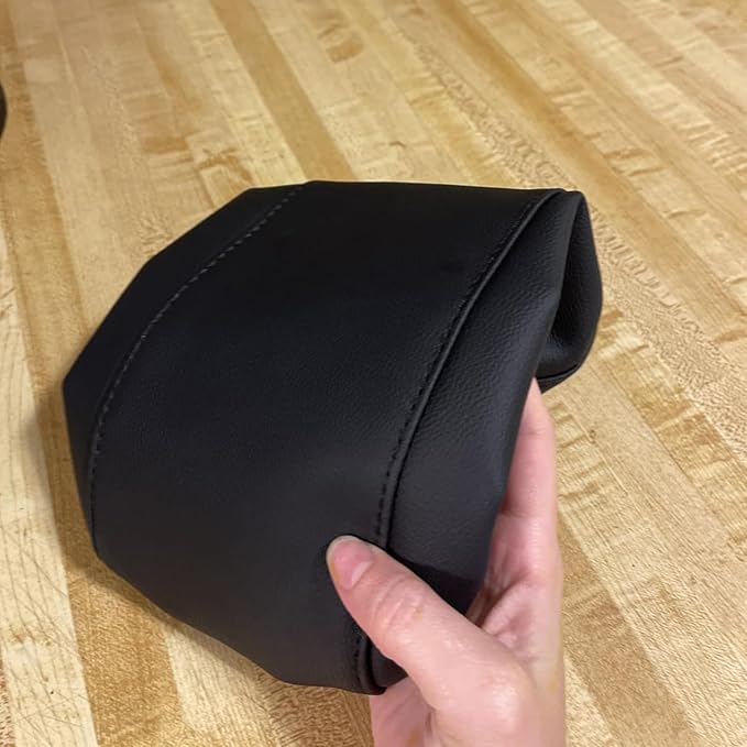 AOMSAZTO Console Armrest Covers for 2014-2023 2024-2026 Dodge Challenger Interior Accessories for Dodge Challenger Black with Black Stiches