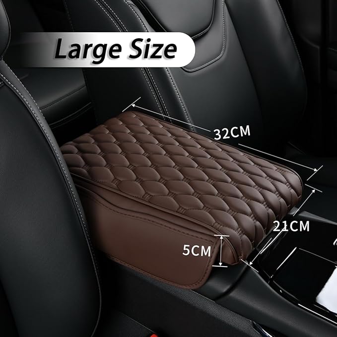 Car Center Console Cover for Audi A5/S5/RS5 Coupe Cabriolet Sportback B8/8T B8/8F B8.5/8.5T/8.5F/F5/B9 8T8/B8 8T3/B8, Thick Armrest Cushion Pad with Side Storage Pockets, Center Console Protector