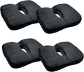 Seat Cushion - Memory Foam Sitting Pillow - Car Seat & Office Chair Cushion - Slip-Resistant with Soft Surface (4 Packs, Curved Shape)