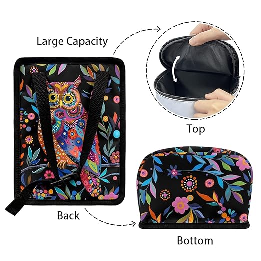 Unique Car Accessories Bohemian Style Owl Garbage Bin,Zippered Hanging Design
