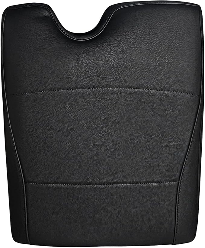 Muslogy Center Console Armrest Cover Compatible with Ford F-150 F150 2015-2025&F250 F350 F450 2017-2026 Comfort Armrest Pad Arm Rest Cushion Vegan Leather Protector 1-Inch Extra Thick(Jump Seat ONLY)