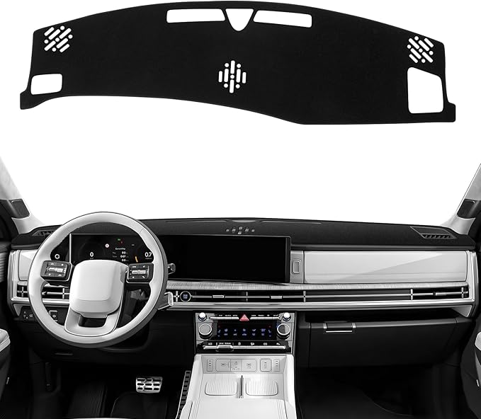 CARTIST Dash Cover for 2024 2025 2026 Hyundai Santa Fe Dashboard Cover for Santa Fe Accessories Non-Slip Carpet Sunshield Glare UV Rays Protector (Without HUD)