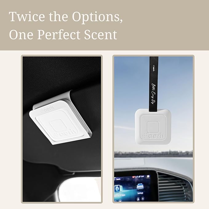 Aeris Car Fragrance Starter Kit - Includes Clip + Refillable Scent Stone (Sky Essence (Starter Kit))