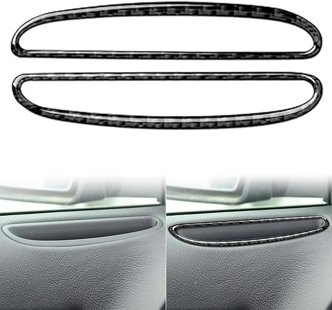 NVCNX Real Premium Carbon Fiber for Chrysler 300 Accessories 2015-2023 2016 2017 2018 2019 2020 2021 2022 S/C/Limited/Touring Car Door Sides Defogger Air Vent Cover Interior Trim Sticker Decal 2PCs